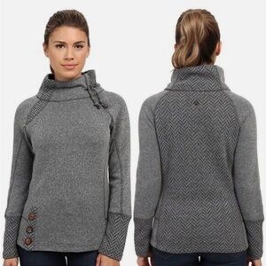 Prana Lucia Gray Wool Pullover Sweater Quick Dry Buttons XS Womens